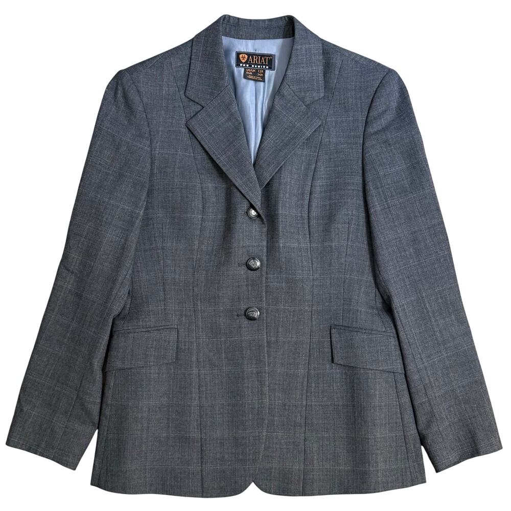 Ariat Pro Series Blazer Show Hunter Equestrian Wool Jacket Gray Women's Size 12R